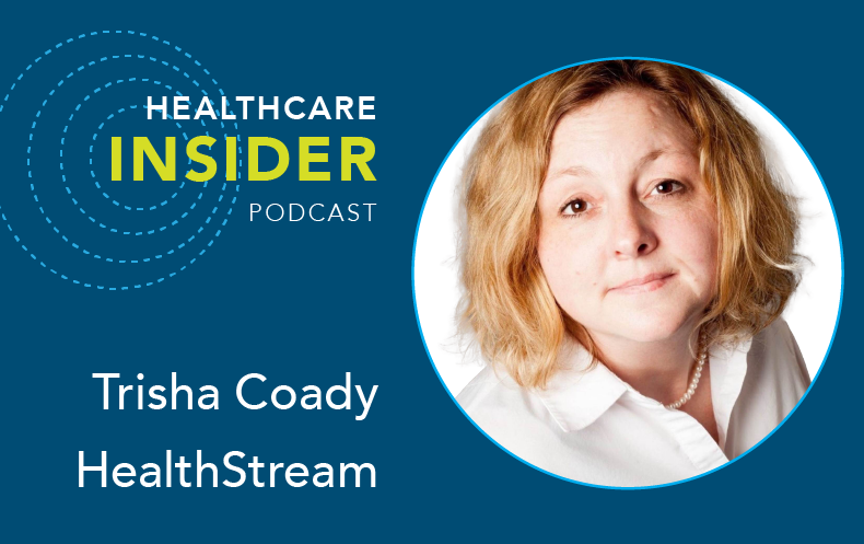Photo with HealthStream logo and image of Trisha Coady